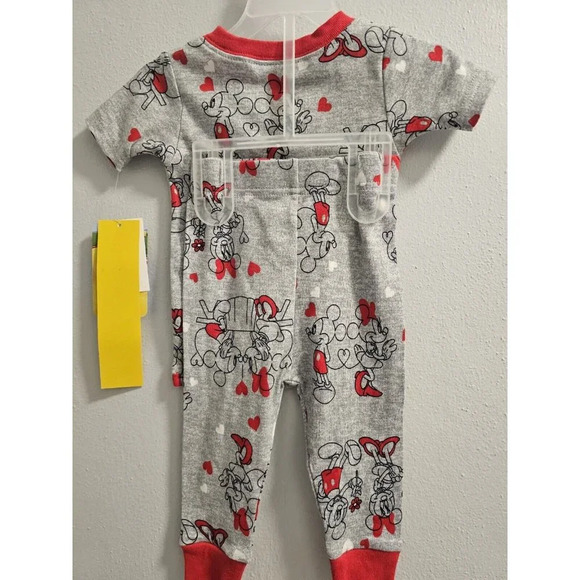 Disney Baby 12 Month Boys Mickey & Minnie Mouse Gray & Red Valentines Unisex Set - Picture 7 of 10